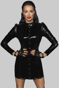 black PVC Minidress F246 - 3XL-0