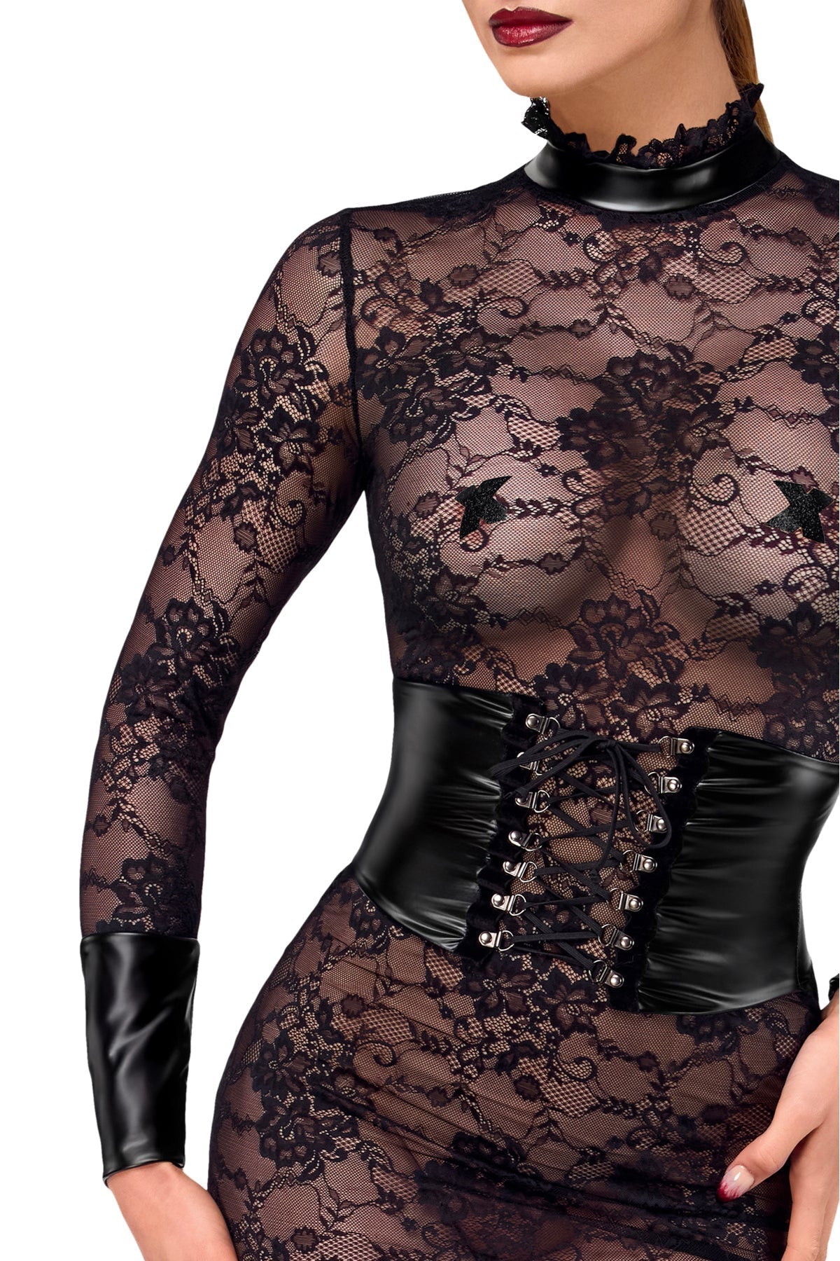 F375 Noirelle Lace Corset Midi dress - 3XL-5