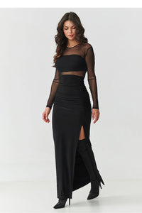  Long dress model 218306 Makadamia 