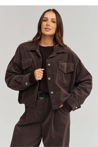  Corduroy jacket model 232013 Makadamia 